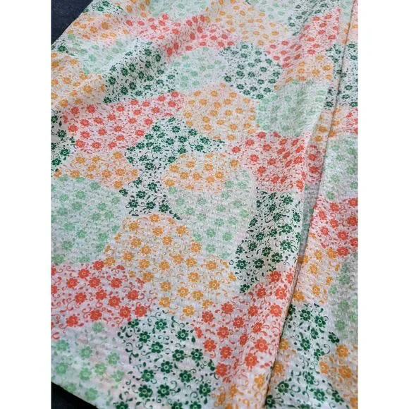 Vintage 60s 70s Mod Multicolor Maxi Dress Floral Lace Tie Waist‎ Zip House M - Picture 3 of 15